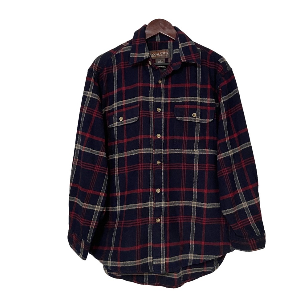 Vintage Moose Creek Plaid Flannel Navy Men’s Large